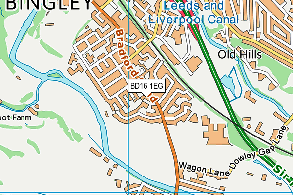 BD16 1EG map - OS VectorMap District (Ordnance Survey)