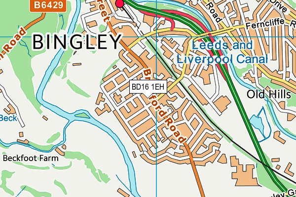 BD16 1EH map - OS VectorMap District (Ordnance Survey)