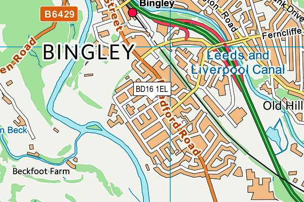 BD16 1EL map - OS VectorMap District (Ordnance Survey)