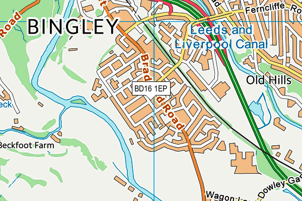 BD16 1EP map - OS VectorMap District (Ordnance Survey)