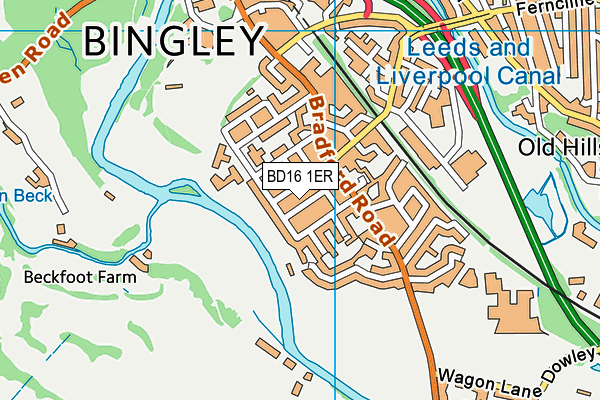 BD16 1ER map - OS VectorMap District (Ordnance Survey)