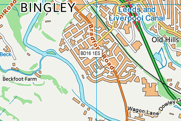 BD16 1ES map - OS VectorMap District (Ordnance Survey)