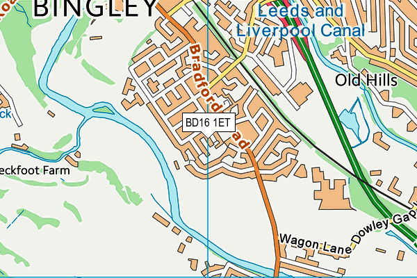 BD16 1ET map - OS VectorMap District (Ordnance Survey)