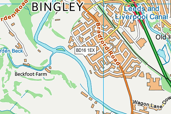 BD16 1EX map - OS VectorMap District (Ordnance Survey)