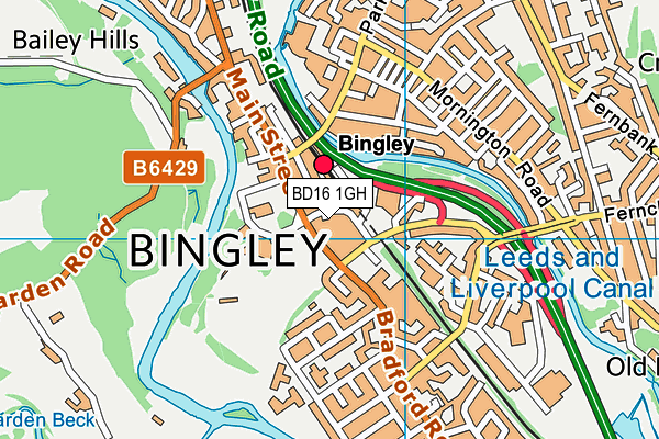 BD16 1GH map - OS VectorMap District (Ordnance Survey)