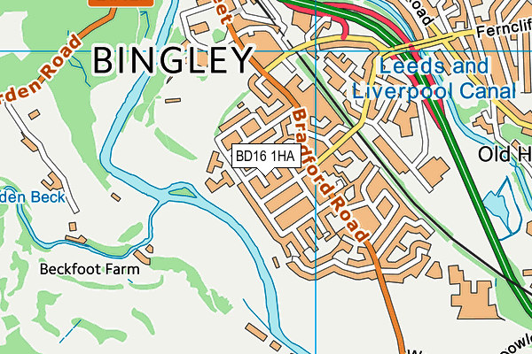 BD16 1HA map - OS VectorMap District (Ordnance Survey)