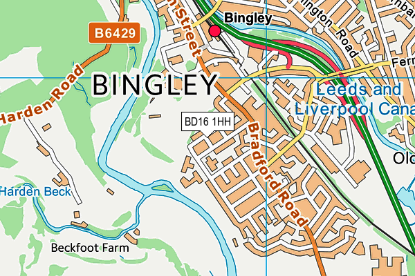 BD16 1HH map - OS VectorMap District (Ordnance Survey)