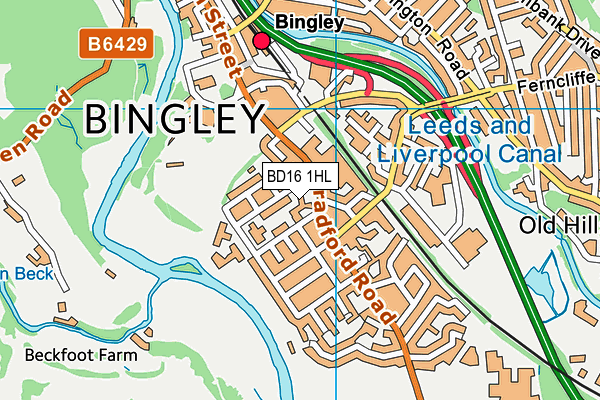 BD16 1HL map - OS VectorMap District (Ordnance Survey)