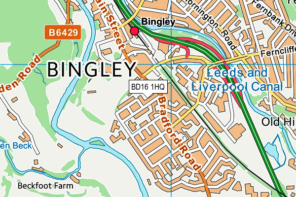 BD16 1HQ map - OS VectorMap District (Ordnance Survey)