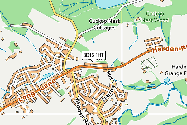 Harden Cricket Club map (BD16 1HT) - OS VectorMap District (Ordnance Survey)
