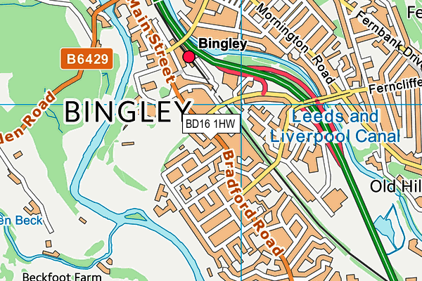 BD16 1HW map - OS VectorMap District (Ordnance Survey)