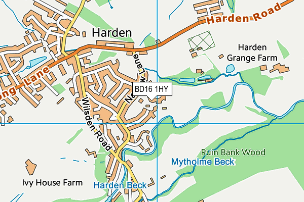 BD16 1HY map - OS VectorMap District (Ordnance Survey)