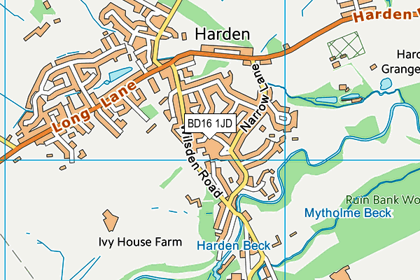 BD16 1JD map - OS VectorMap District (Ordnance Survey)