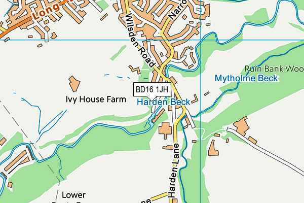 BD16 1JH map - OS VectorMap District (Ordnance Survey)