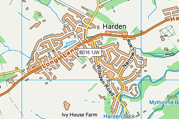 BD16 1JW map - OS VectorMap District (Ordnance Survey)