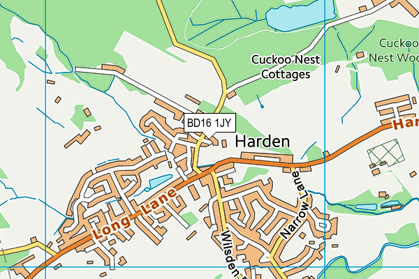 BD16 1JY map - OS VectorMap District (Ordnance Survey)