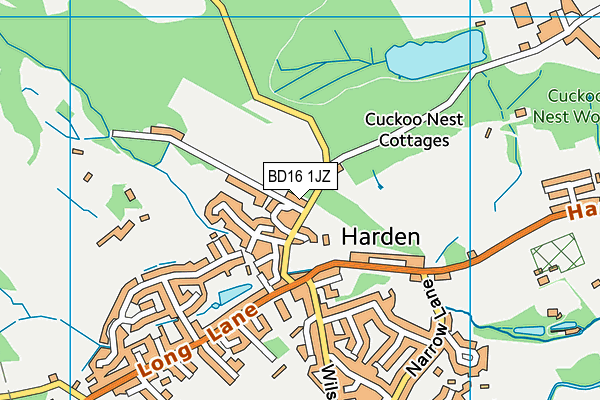 BD16 1JZ map - OS VectorMap District (Ordnance Survey)