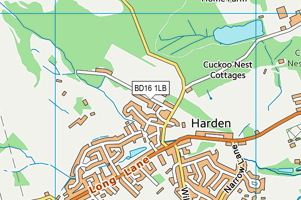 BD16 1LB map - OS VectorMap District (Ordnance Survey)