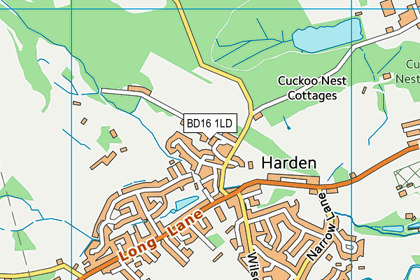 BD16 1LD map - OS VectorMap District (Ordnance Survey)