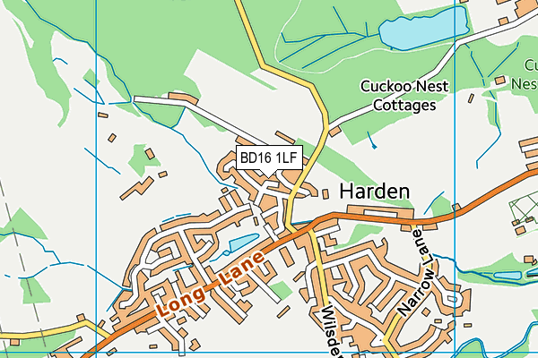 BD16 1LF map - OS VectorMap District (Ordnance Survey)