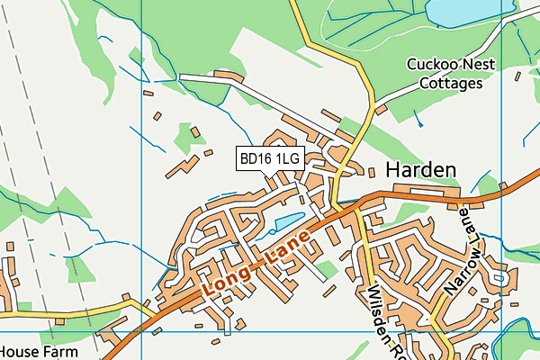 BD16 1LG map - OS VectorMap District (Ordnance Survey)