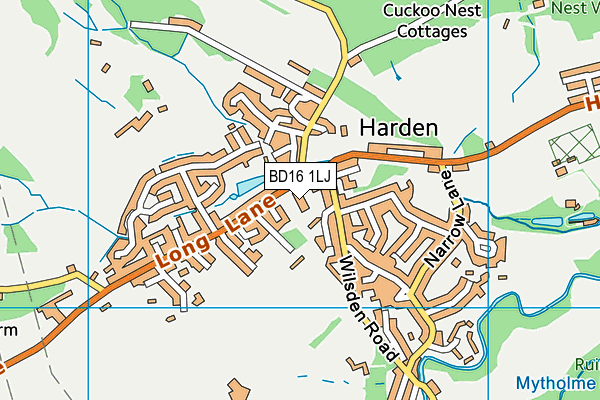 Harden Primary School map (BD16 1LJ) - OS VectorMap District (Ordnance Survey)