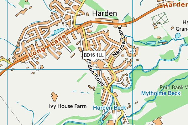 BD16 1LL map - OS VectorMap District (Ordnance Survey)