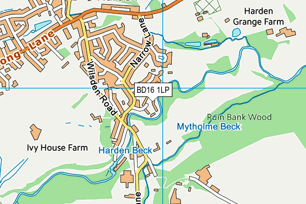 BD16 1LP map - OS VectorMap District (Ordnance Survey)