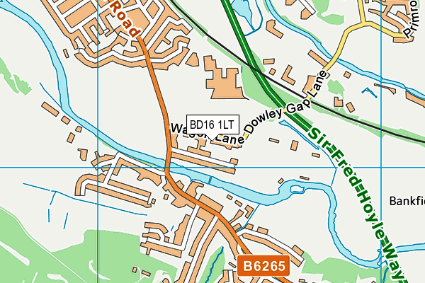 Bradford & Bingley Sports Club map (BD16 1LT) - OS VectorMap District (Ordnance Survey)
