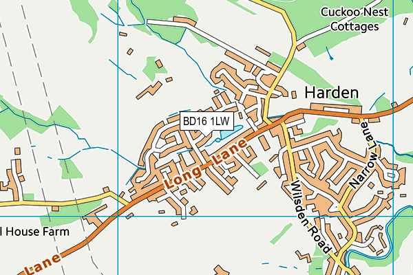 BD16 1LW map - OS VectorMap District (Ordnance Survey)