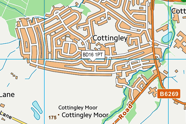 BD16 1PT map - OS VectorMap District (Ordnance Survey)