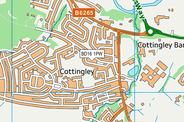 BD16 1PW map - OS VectorMap District (Ordnance Survey)