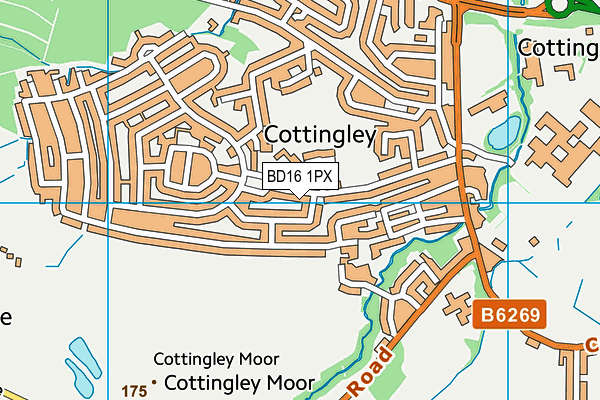 BD16 1PX map - OS VectorMap District (Ordnance Survey)