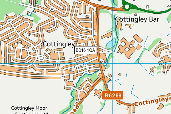 Cottingley Rec Ground map (BD16 1QA) - OS VectorMap District (Ordnance Survey)