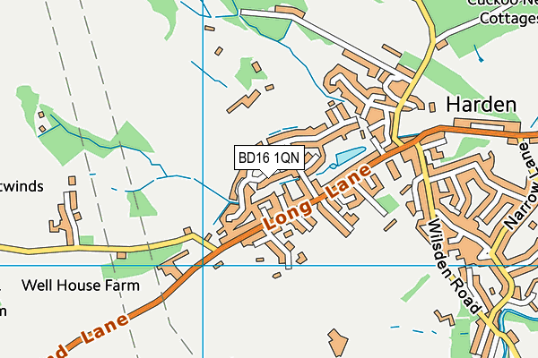 BD16 1QN map - OS VectorMap District (Ordnance Survey)