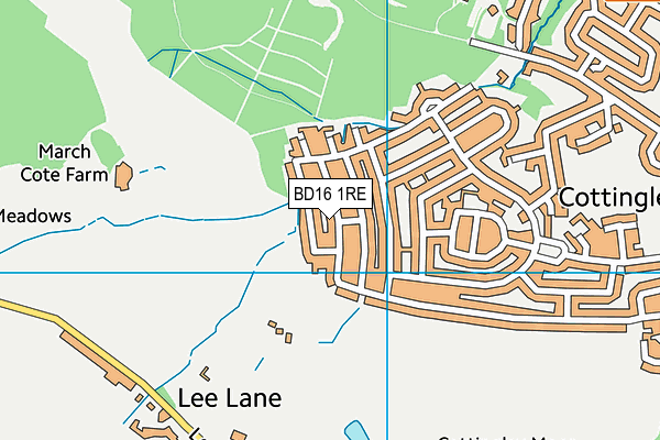 BD16 1RE map - OS VectorMap District (Ordnance Survey)