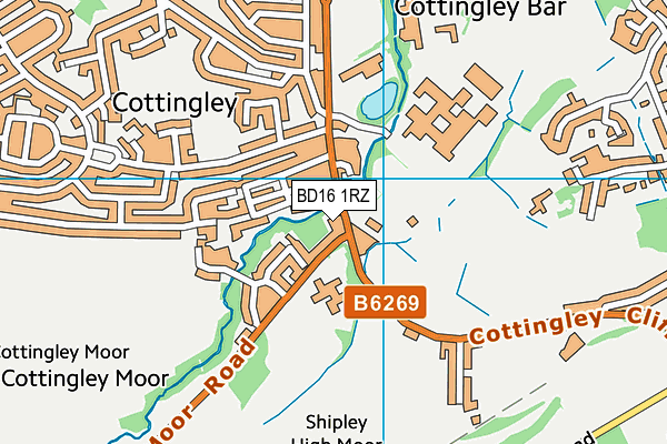 BD16 1RZ map - OS VectorMap District (Ordnance Survey)