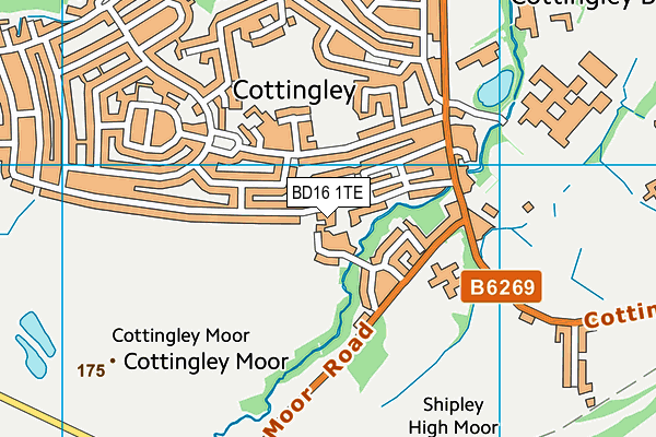 BD16 1TE map - OS VectorMap District (Ordnance Survey)