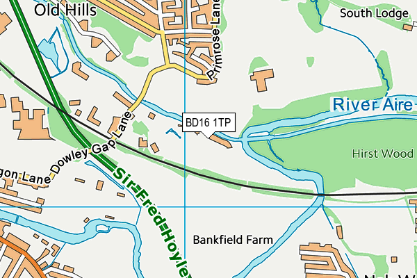 BD16 1TP map - OS VectorMap District (Ordnance Survey)