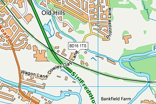 BD16 1TS map - OS VectorMap District (Ordnance Survey)