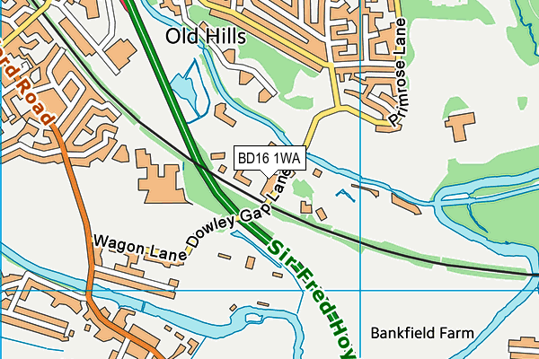 BD16 1WA map - OS VectorMap District (Ordnance Survey)