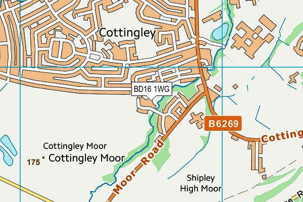 BD16 1WG map - OS VectorMap District (Ordnance Survey)