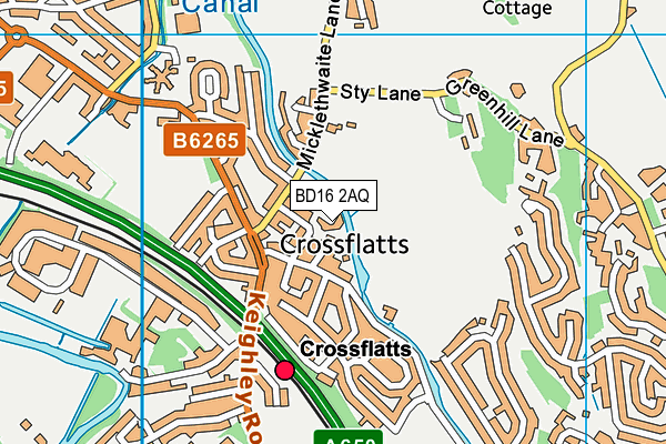 BD16 2AQ map - OS VectorMap District (Ordnance Survey)