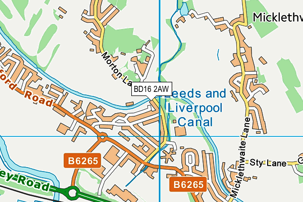 BD16 2AW map - OS VectorMap District (Ordnance Survey)