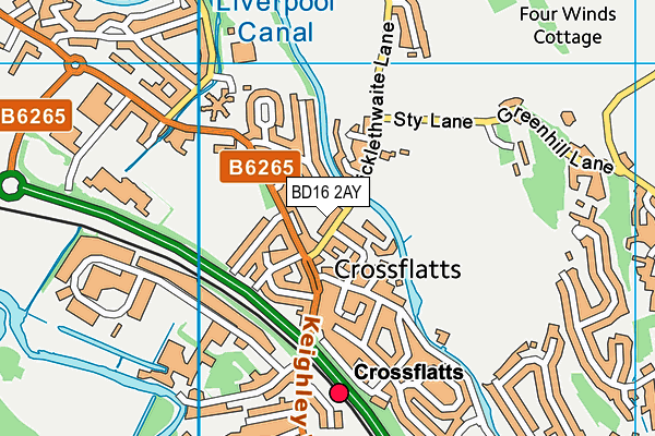 BD16 2AY map - OS VectorMap District (Ordnance Survey)