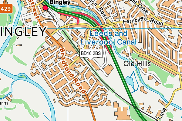 BD16 2BS map - OS VectorMap District (Ordnance Survey)