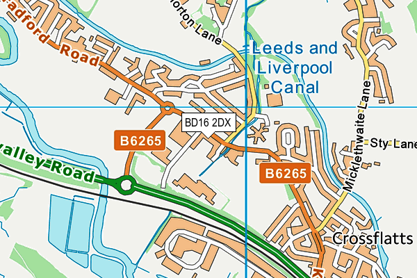 BD16 2DX map - OS VectorMap District (Ordnance Survey)
