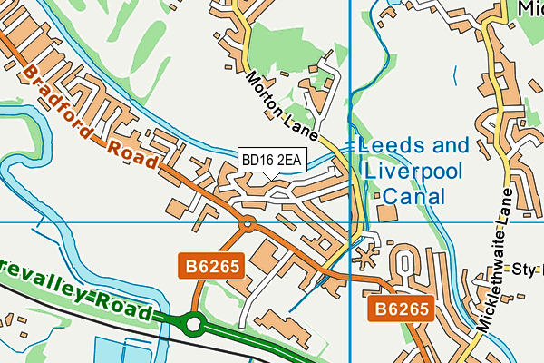 BD16 2EA map - OS VectorMap District (Ordnance Survey)