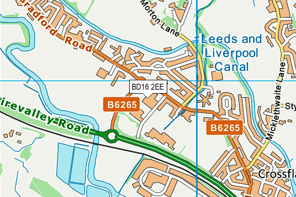 BD16 2EE map - OS VectorMap District (Ordnance Survey)