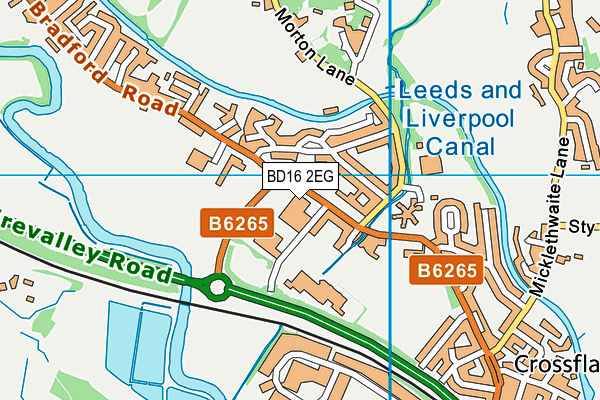 BD16 2EG map - OS VectorMap District (Ordnance Survey)